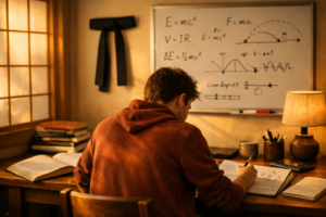 20260307 1632 Image Generation simple compose 01kk56wks2f8vvw6cwv0y08a6y Train Like a Champion – College Physics Help from Your Digital Sensei Step into the Physics Dojo and transform how you learn. Physics Sensei isn’t just another tutoring site—it’s your personal training ground for mastering college physics.