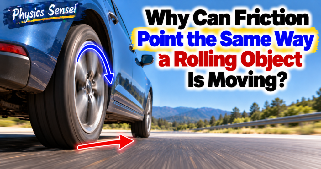 Why Can Friction Point the Same Way a Rolling Object Is Moving?