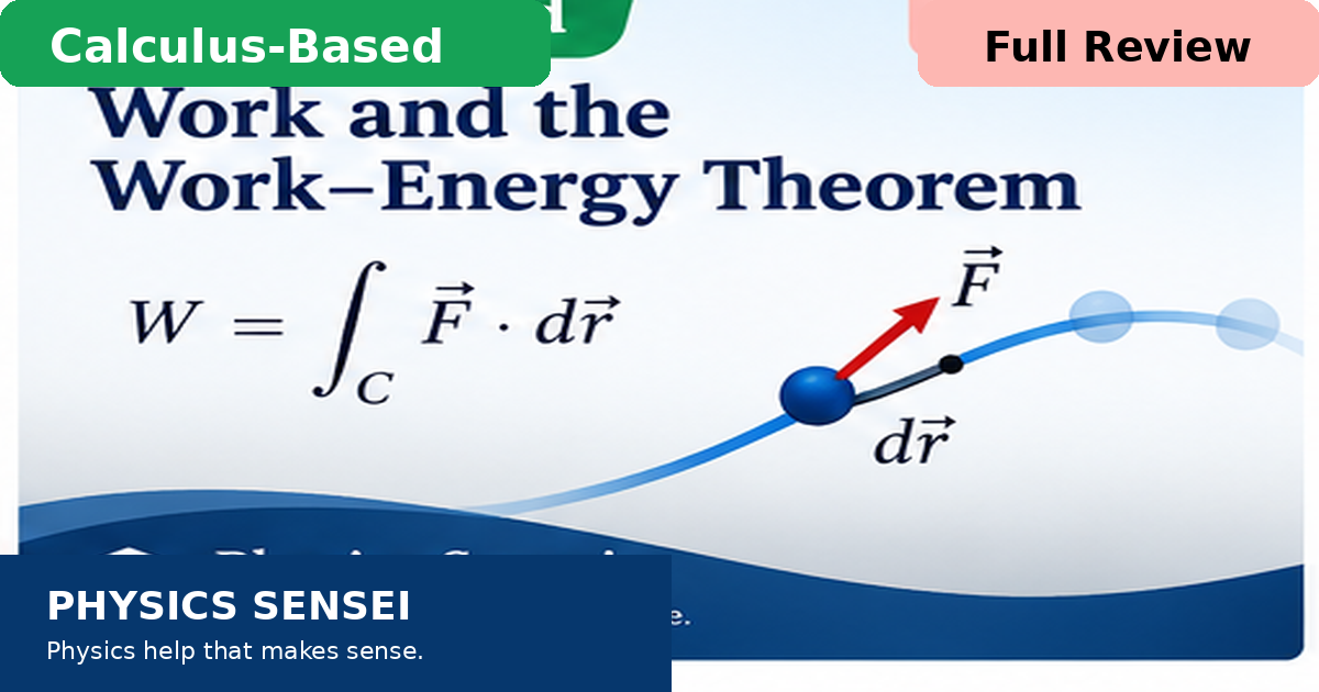 Full Review — Work and the Work–Energy Theorem — Calculus-Based ...